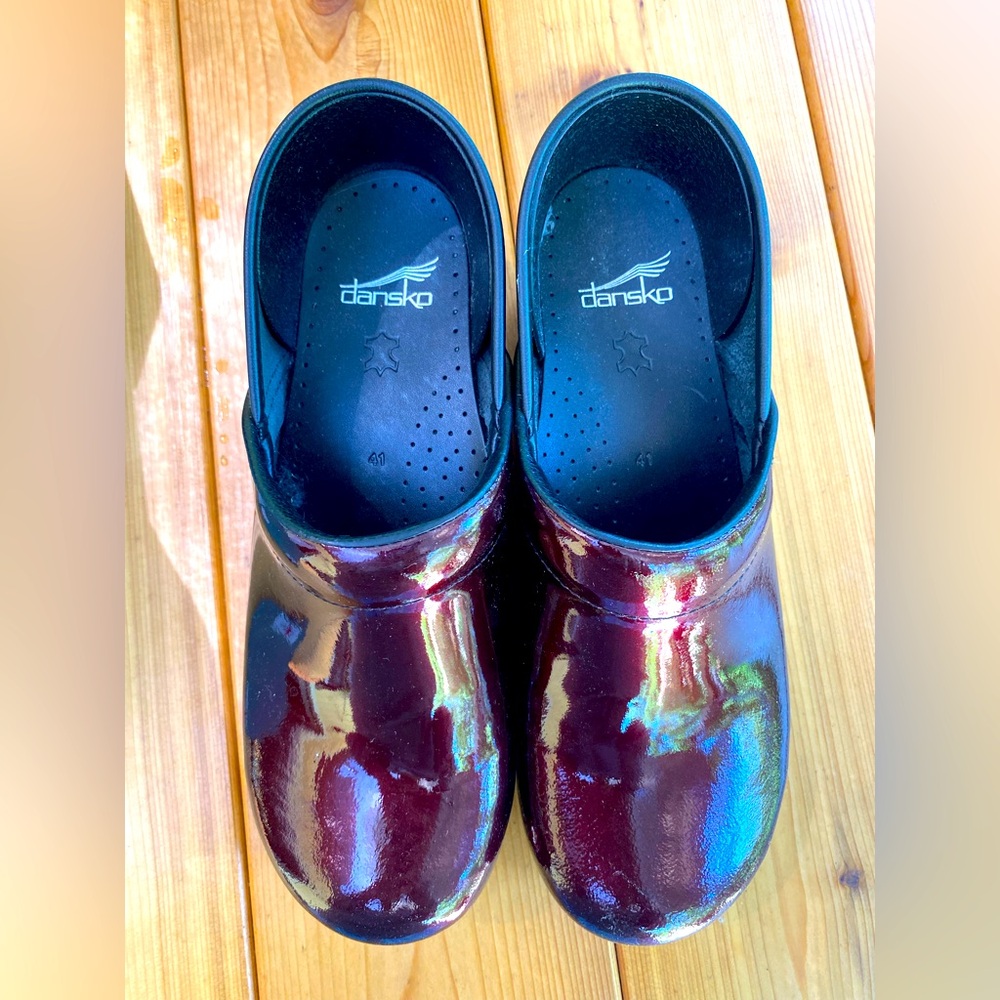 Dansko Professional Black Cherry Patent clogs
